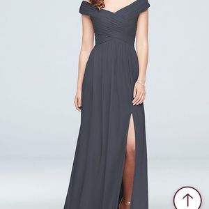 Davids Bridal off the shoulder bridesmaid dress